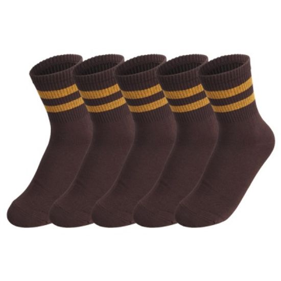 [쿠비카]투 라인 밴드 중목 여성양말 5종세트 M233