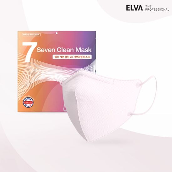 ELVA 세븐 클린 2D KF94 새부리형 컬러 마스크 100매