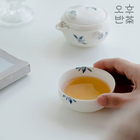 오후반차 난초꽃 1인 휴대용 다도세트 쾌객배 