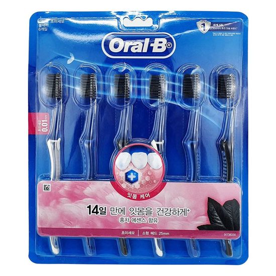 오랄비 고탄력 초미세모 블랙티(6입) 칫솔(W4D0A2E)