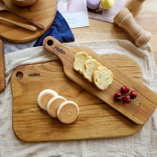 Holin 마호가니&월넛(호두) 원목 도마 SET-월넛 사각홈+스퀘어