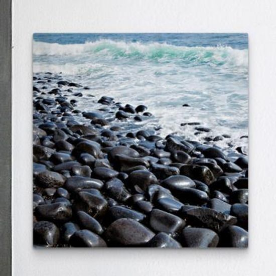 pi031-폼아크릴액자56CmX56Cm_파도치는몽돌해변