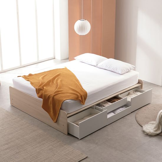 [보루네오]멀티서랍 침대 (퀸 양면스프링매트) KC741