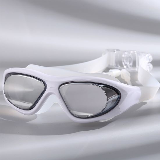 [웨이브위시]와이드 귀마개일체 미러 물안경(화이트)
