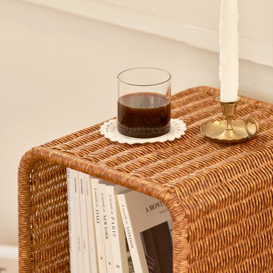 PP라탄 2단 수납장 슬림