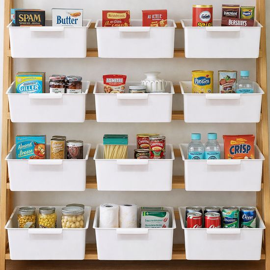 리빙 그립 바스켓 L 8P 손잡이 정리함