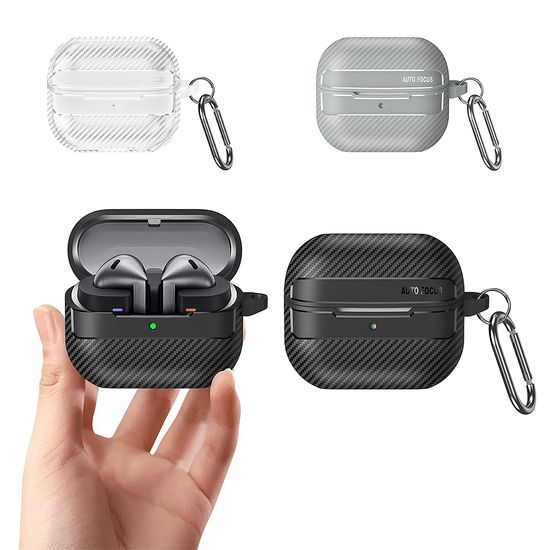 삼성 갤럭시 버즈3 프로 카본 패턴 투명 젤리 케이스