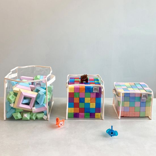 사각 TPU 투명 장난감 정리함 보관 수납함 (사이즈택)