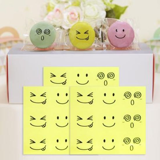 스마일 투명 스티커 (9개x3장)