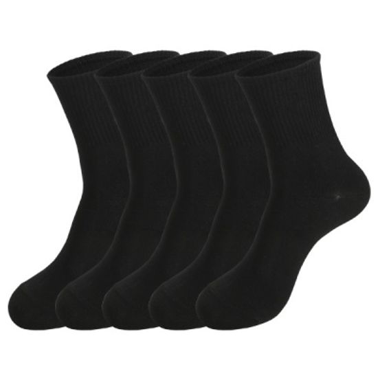 [쿠비카]무지 남성 중목양말 5족 CHM-M405