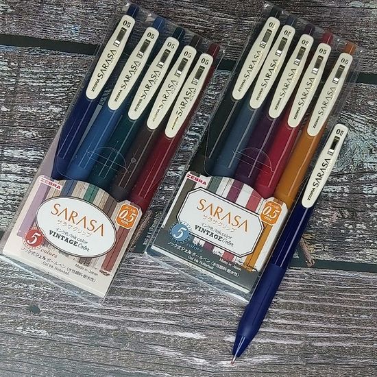 제브라 0.5mm 중성펜 사라사클립 빈티지 5색set JJ15