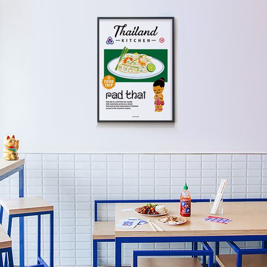 푸드트립 팟타이  M 디자인 포스터 동남아 태국 식당