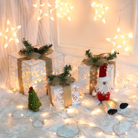 [도토로]눈꽃 리본 선물상자 3종세트