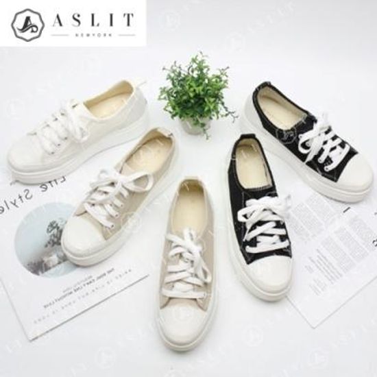 [애슬릿]여성 캔버스 데일리 통굽 키높이 스니커즈