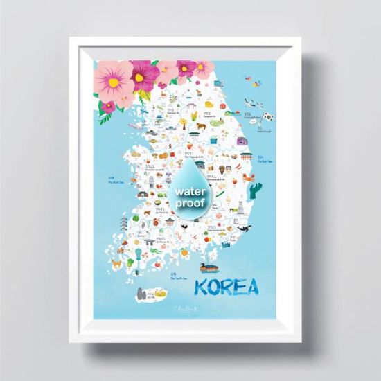 쉬크브와 우리나라지도 칼라링방수포스터