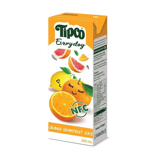 TIPCO 오렌지자몽착즙주스 200ml x 24 과일음료 간식