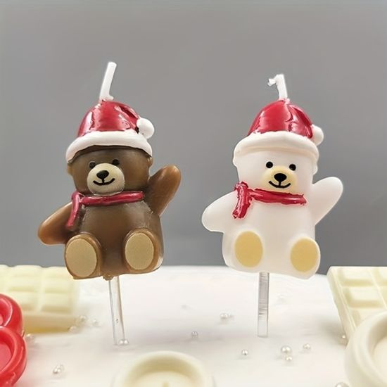 크리스마스 산타 곰돌이 양초 연말선물 캔들 인테리어