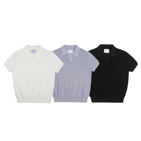 남성 데일리 여름 폴로넥 심플 슬리브리스 반팔