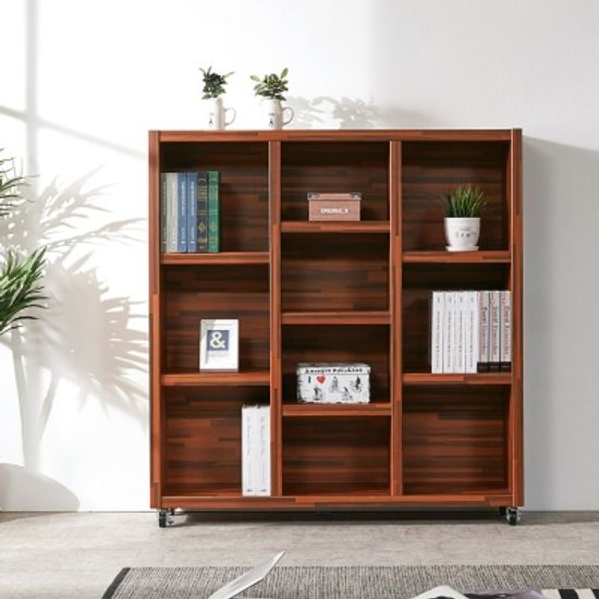 우타 이동식 오픈 와이드 3단 책장 1200