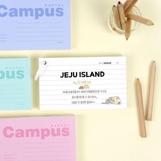 핑크풋 파스텔캠퍼스메모카드