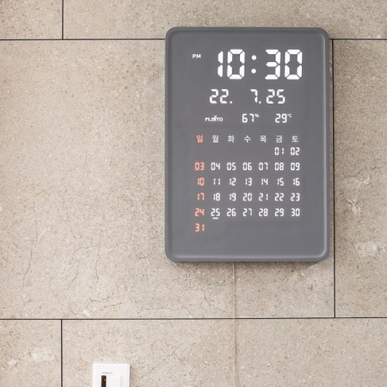 플라이토 그랜드 전자 달력 대형 LED 벽시계 35cm