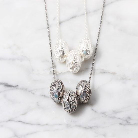 염주 불교 은목걸이 925실버 독특한 체인 소원