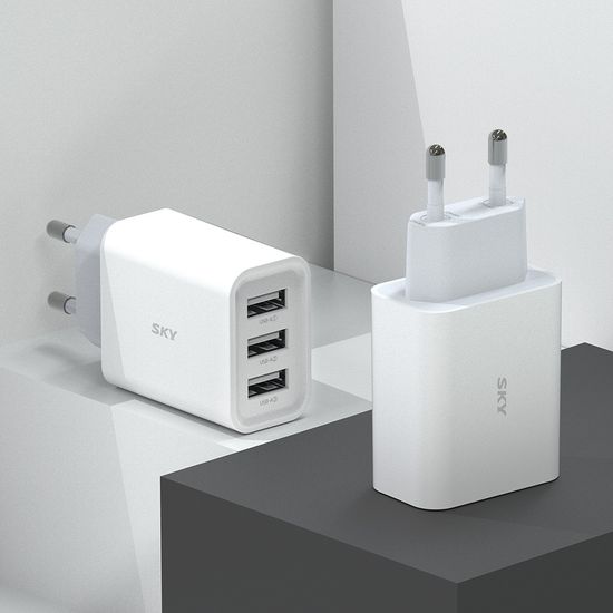 스카이 필 18W USB 3포트 멀티 충전기 저속 어댑터 C3