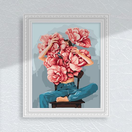 꽃을안은소녀 인물화 꽃그림 DIY 그림 취미 미술
