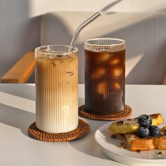 노리 스트라이프 내열유리 컵 4size 택1