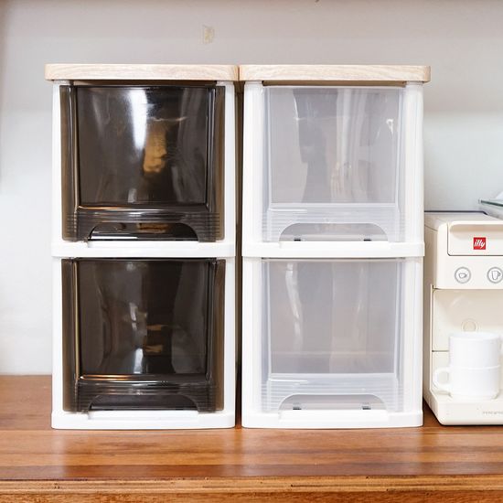 어반 우드상판 슬림 서랍장 2단 틈새 수납장 정리함