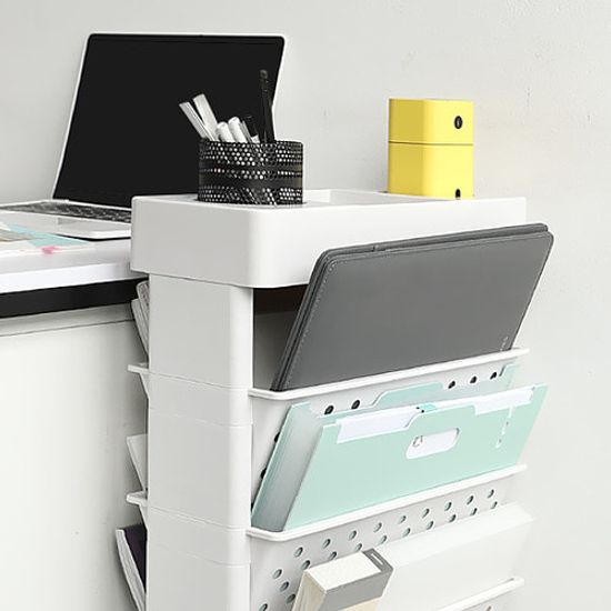 홈 오피스 공부방 문제집 서류정리 책꽂이 4단 트롤리