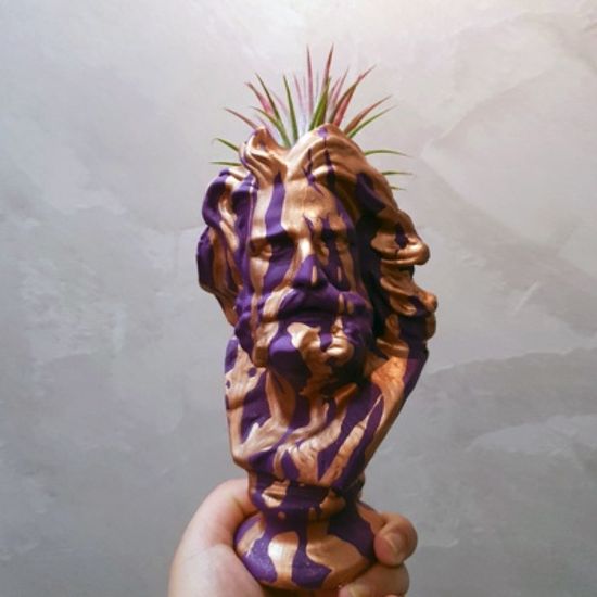 마블링 아트 소형 미니 석고상화분 20cm내외+리본2개