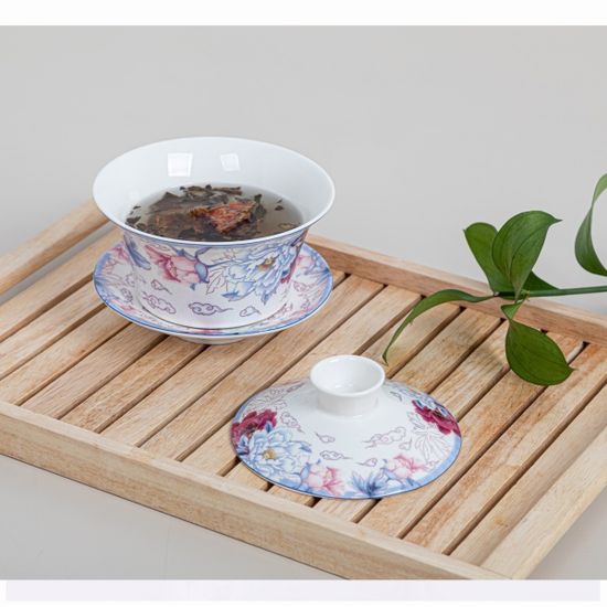 [화개] 다용도 찻잔세트 삼색화 (소)
