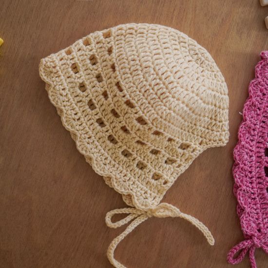 겨울꽃 아기보넷 - 메리노울 DIY 손뜨개 태교 키트 