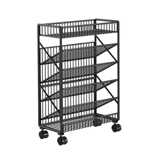 스틸 트롤리 이동식 책꽂이 매장공간활용 북카트 HTB1