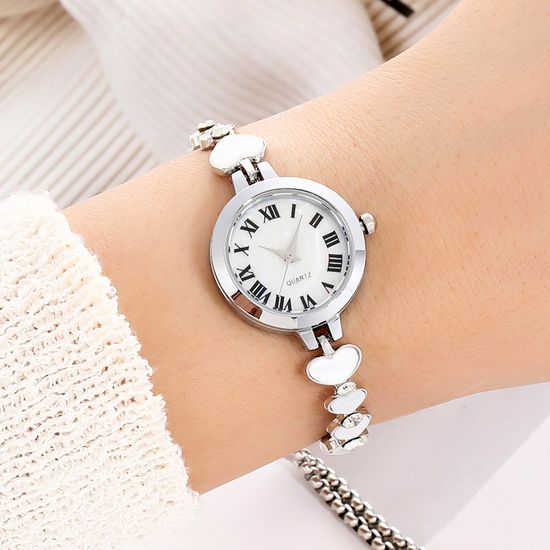 하트 슬라이드 조임 여성 손목시계 여자 패션