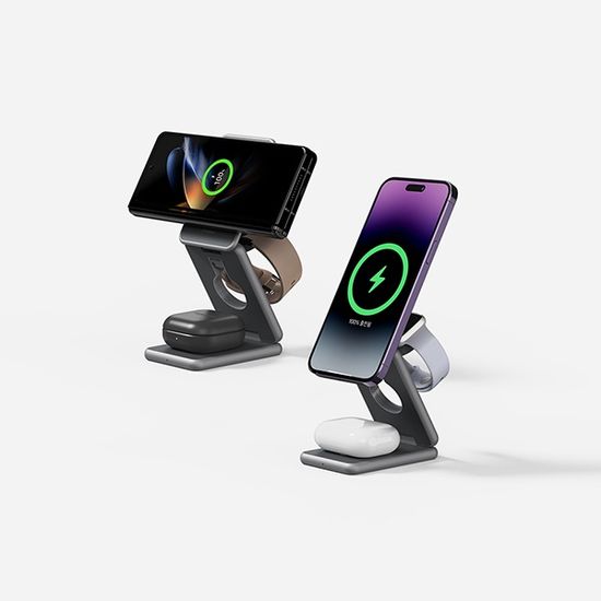무아스 15W 폴더블 3 in 1 맥세이프 무선충전기