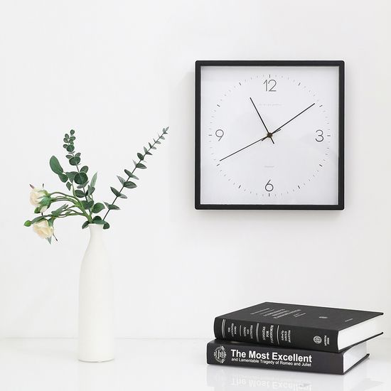 무아스 모던프레임 스퀘어 무소음 벽시계 거실시계