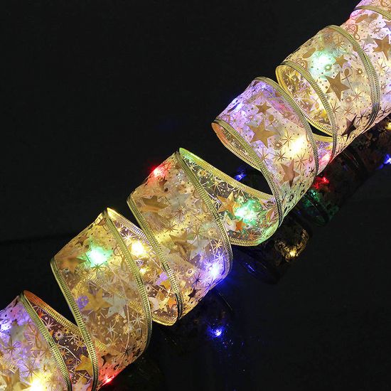 [도토로] LED 골드 리본 트리 전구 컬러 트리탑 와이