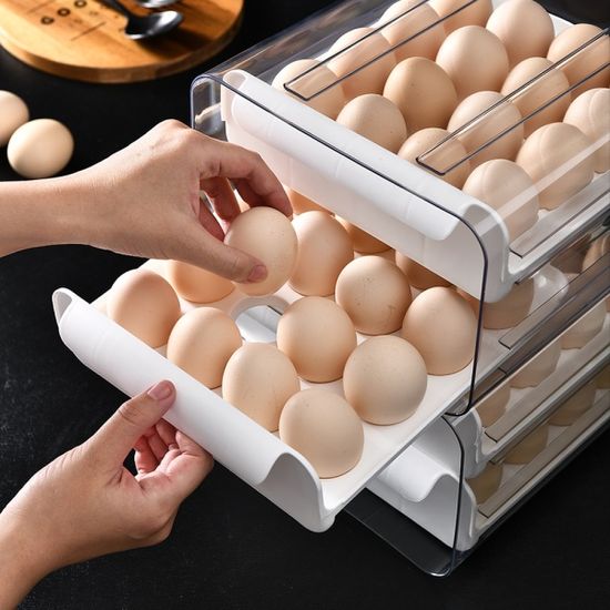 슬라이드 서랍형 계란보관함 2단 32구 에그트레이