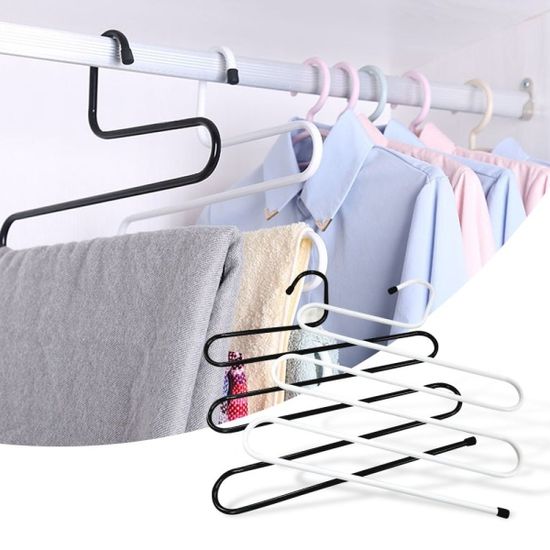 논슬립 심플 S자 5단 바지걸이 옷걸이 옷장홀더[WC8AB