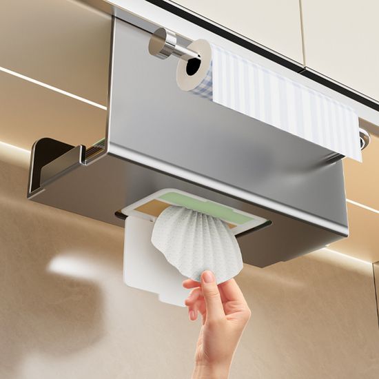주방 키친타올 걸이 물티슈 케이스 수납장 틈새 선반