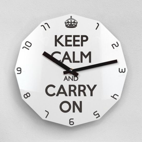 리플렉스 KEEP CALM AND CARRY ON 12각 무소음벽시계 KP12BK