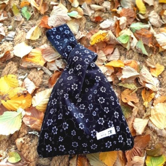 인씨소꿉 플라워 벨벳 매듭백&곱창끈 세트