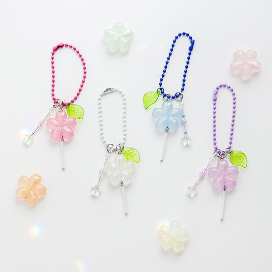 8color 벚꽃 막대사탕 키링 야광 군번줄