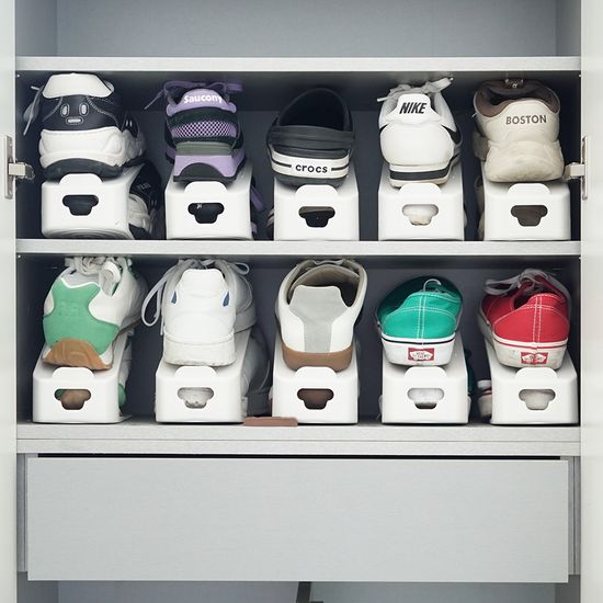 (8+8)슈스케 화이트 심플 슈즈렉 총 16개 신발 정리대