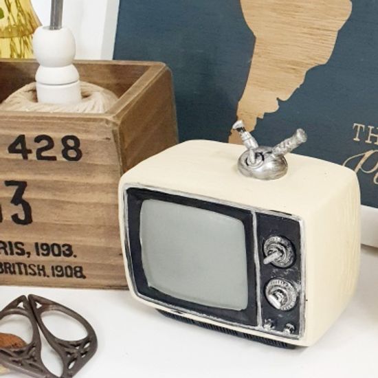레트로 데코 소품 아이보리 텔레비전