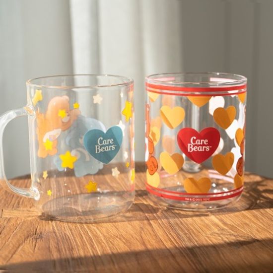 루카랩 케어베어 손잡이 투명 글래스 유리컵