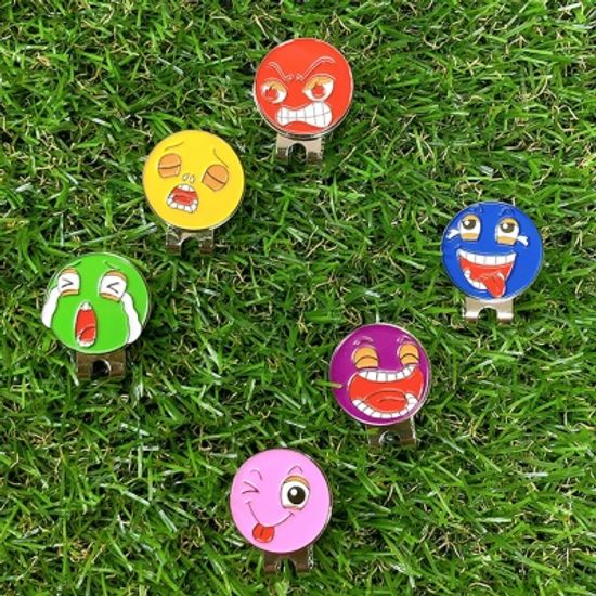 턴트골프 얼굴 표정 볼마커 6종택1 이모티콘 골프용품