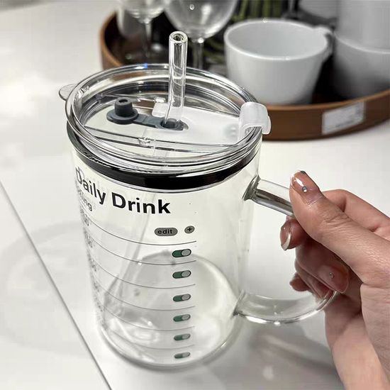 건강한 습관 유리 텀블러 스트로,스트로 브러시 세트